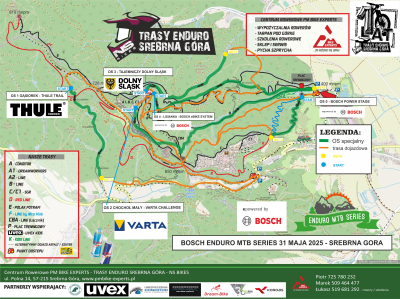 Prezentujemy trasy na zawody Bosch Enduro MTB Series - 31 maja 2025 Srebrna G&oacute;ra